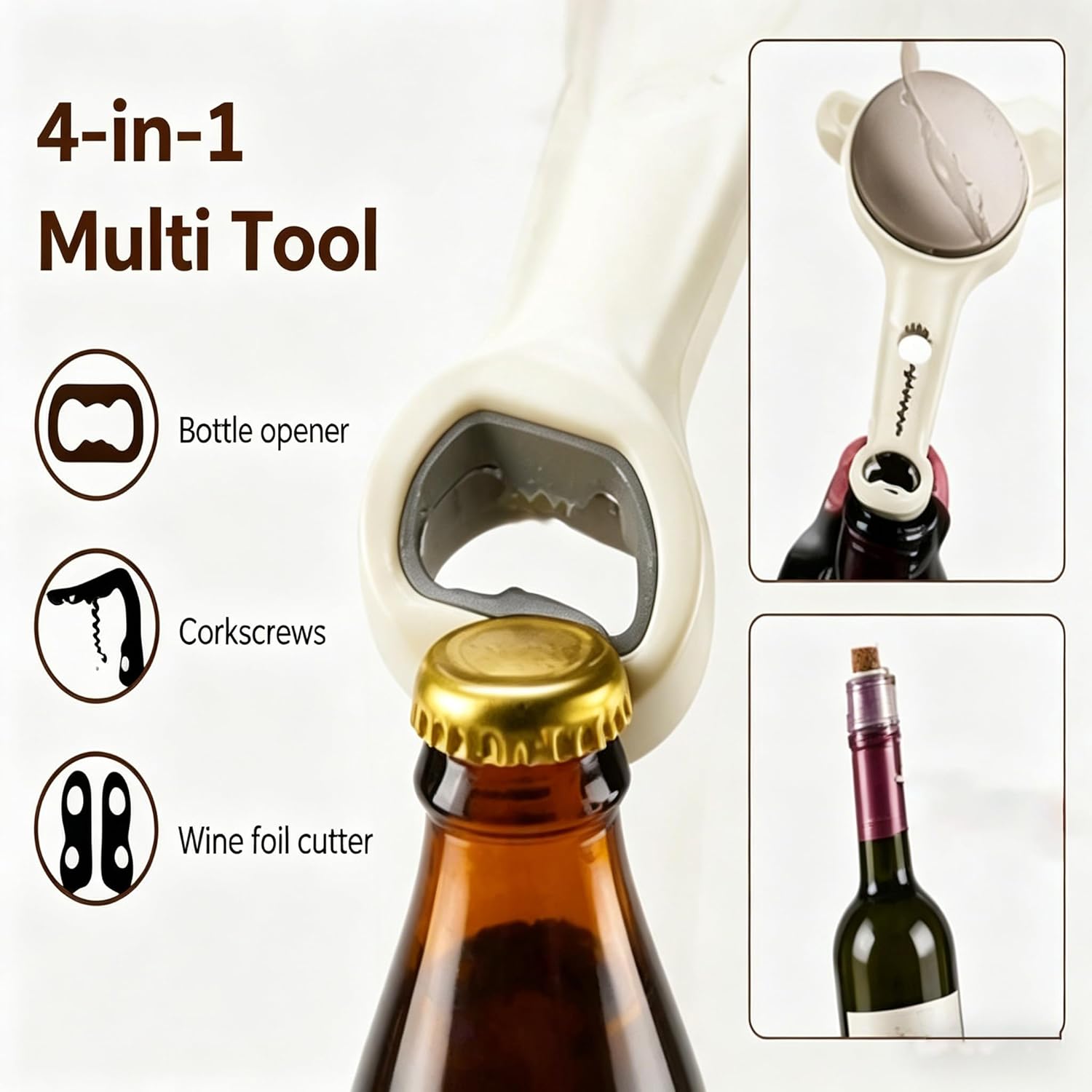 Upgraded 2026 Cap Crack Jar Opener, Jar Openers Top Rated For Seniors, Easily Removes Beer Bottle Caps, Features Non‑Slip Rubber Grip For Tight Jar Lids, Fits All Size Bottle Caps (3pcs)