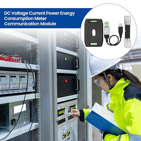 PEACEFAIR PZEM-017 DC Voltage Current Power Energy Consumption Meter Communication Module, 50A 100A 200A 300A Measurement Range, UART to RS485 Interface, (PZEM-017+100A+USB)