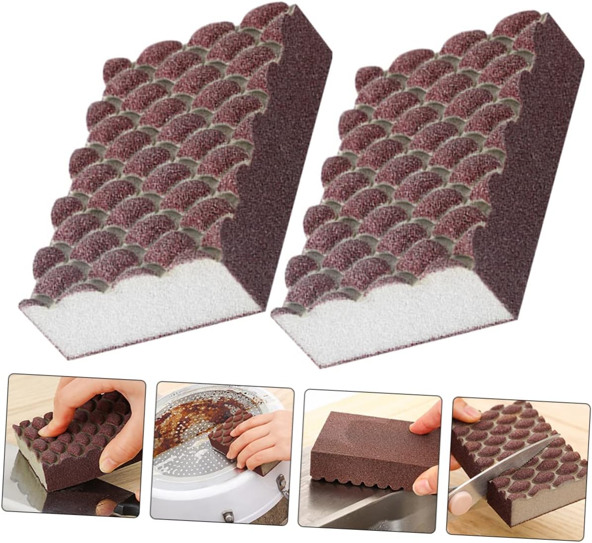 Didiseaon 8pcs Multi-Function Cleaning Sponges Scrub Sponges for Pots Pans and Kitchenware Strong Decontamination Quick Drying Reusable Household Tools