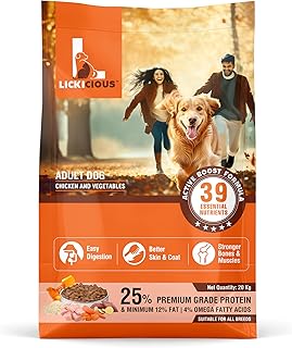 LICKICIOUS Dry Dog Food Adult 20kg | Best Ever High Protein Chicken,Broccoli Rice, Vegetables | 100% Pure Nutrients| Healt...