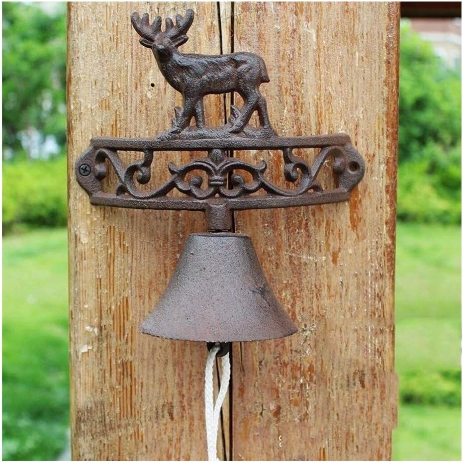 Cast Iron Doorbell Dinner Bell Cast Iron Bell Welcome Entry Door Bell Antique Doorbell Decoration Front Door Interior Exterior Decor Black Wrought Iron Doorbell Manual Doorbell Personality Villa Decor