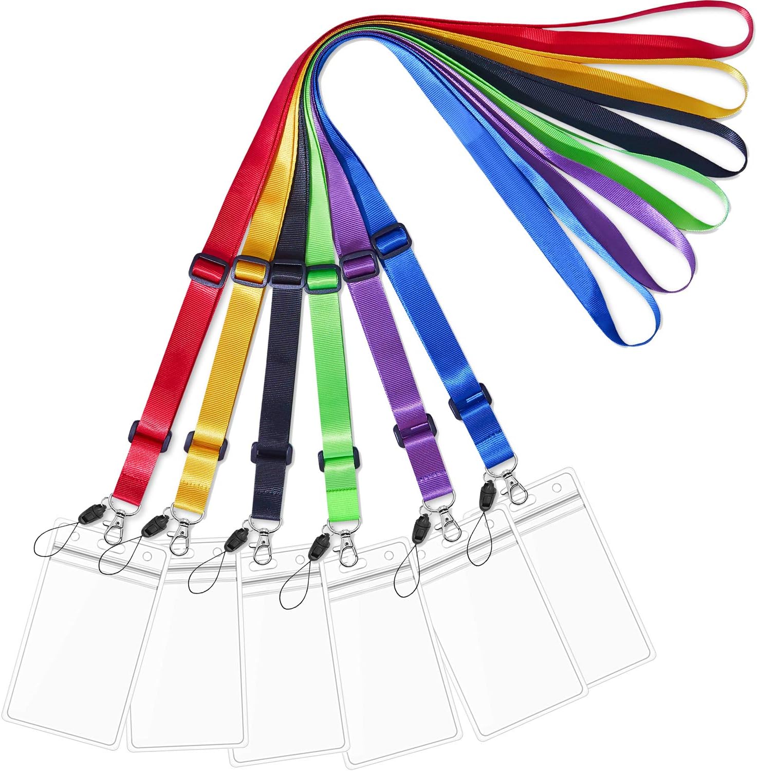 6 PACK Adjustable Lanyard with Badge Holder