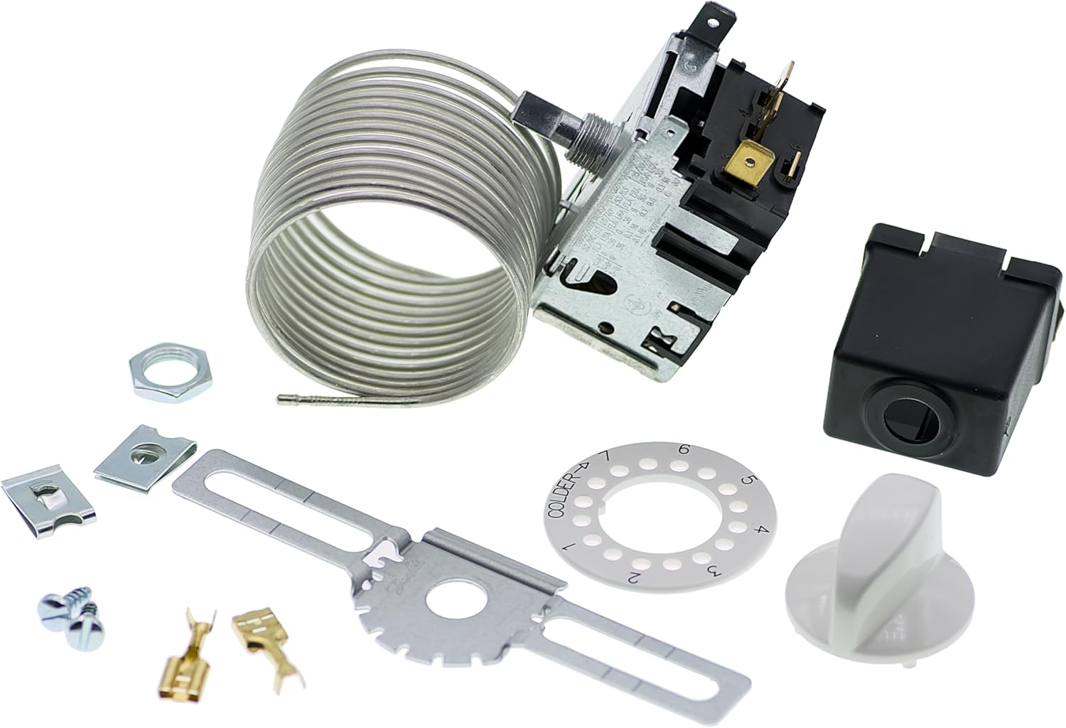 MacMaxe 077B7008 Universal Thermostat No. 8 – Temperature Controller with 2000mm Capillary Tube for Beverage Coolers, Fridges, and Wine Cabinets