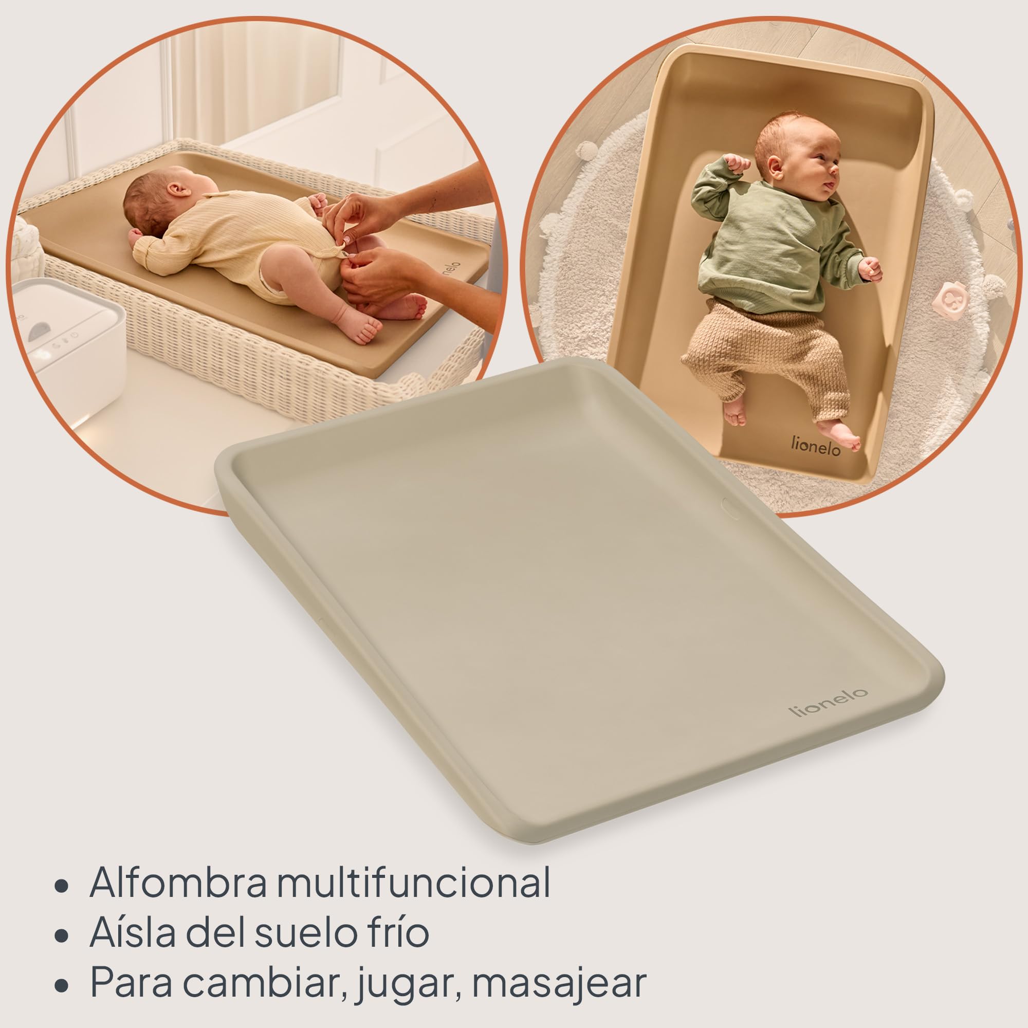 LIONELO Megs Cambiador Bebe Impermeable Lavable Multiusos Suave Espuma PU, aprox. 50 x 70 cm, Seguro Antideslizante De diseño