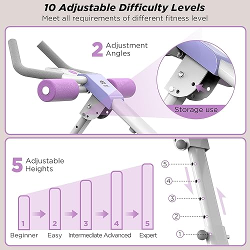 Miniatura 3 de Máquina de abdominales, equipo de entrenamiento abdominal ajustable, máquina de abdominales y sentadillas para entrenamiento de estómago, entrenador