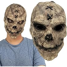 Unisex Retro Old Scary Skull Halloween Mask Cosplay Horrible Head Full Face Latex Helmet Creepy Costume Prop for Carnival Themed Party