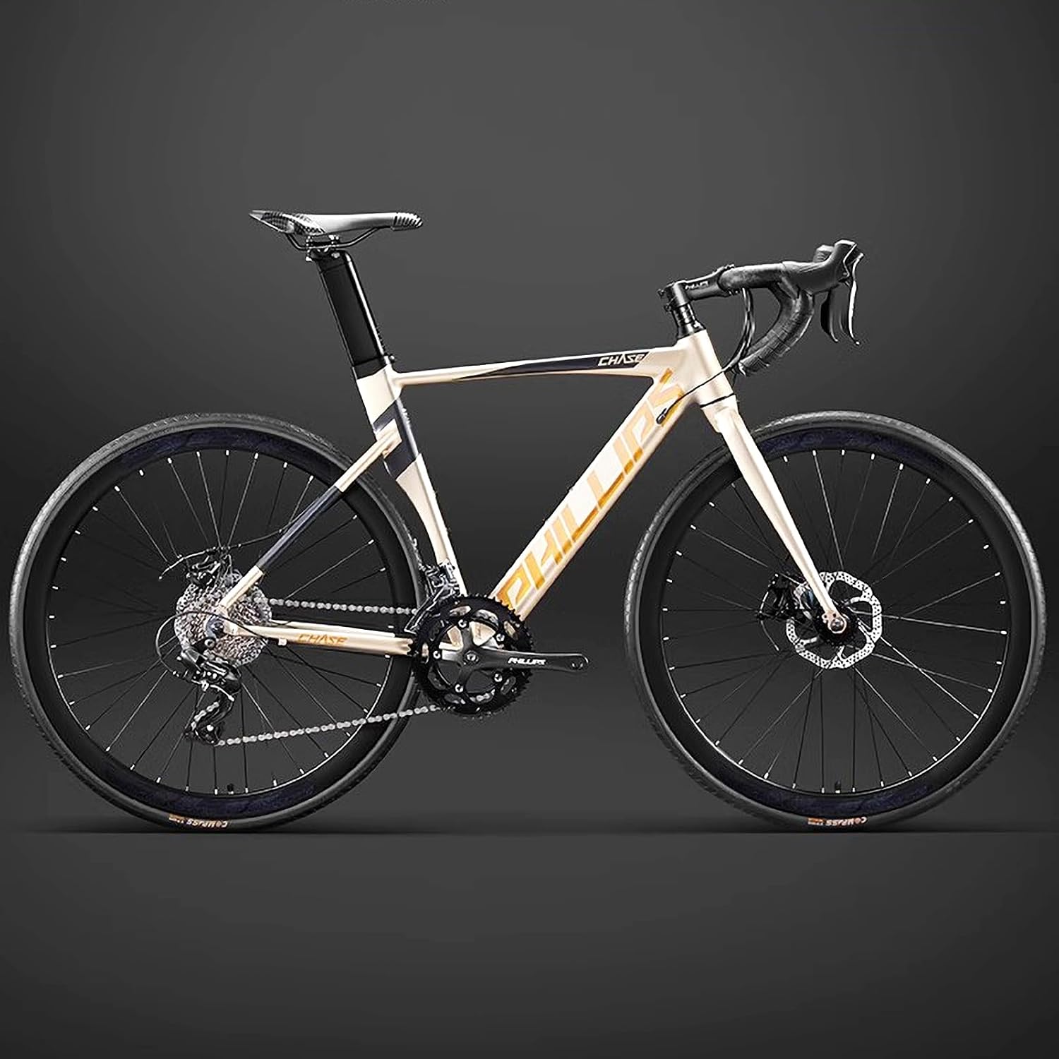 Bicycle Aluminum Frame Road Bike Disc Brake Aero Road Bike 16-Speed Derailleur Dual Control Levers 700C For Beginners