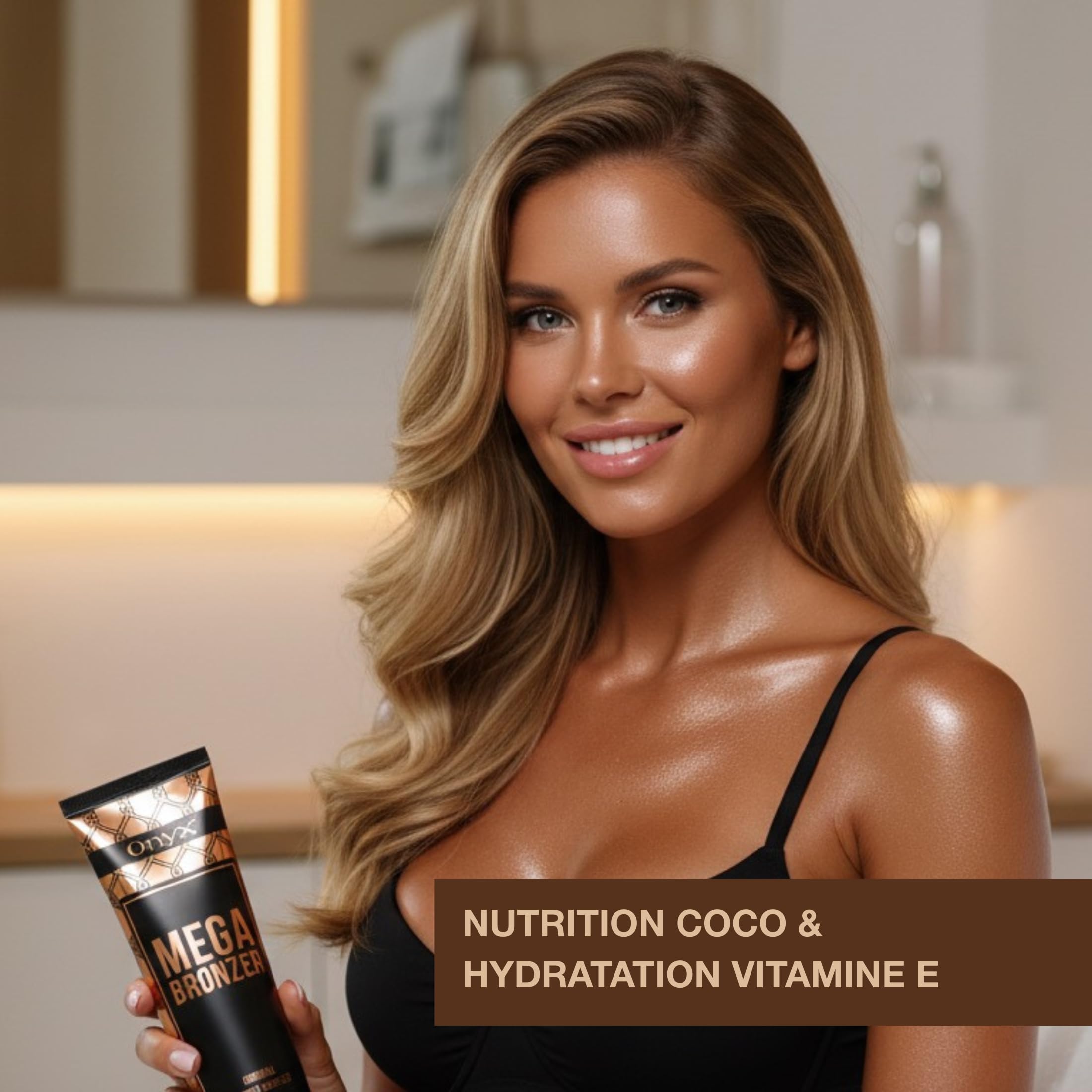 Mega Bronzer - Lotion Bronzante pour Cabine UV | Bronzage Intense et Foncé - Accélérateur de Bronzage avec DHA & Érythrulose pour une Couleur Profonde et Durable | 150 ml