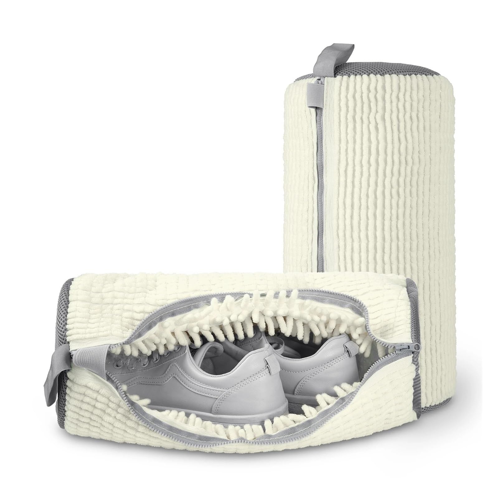 2er-Pack Wiederverwendbare Schuhwaschmaschinentasche, ideal for Turnschuhe, Tennis, Fitnessstudio(Ivory)