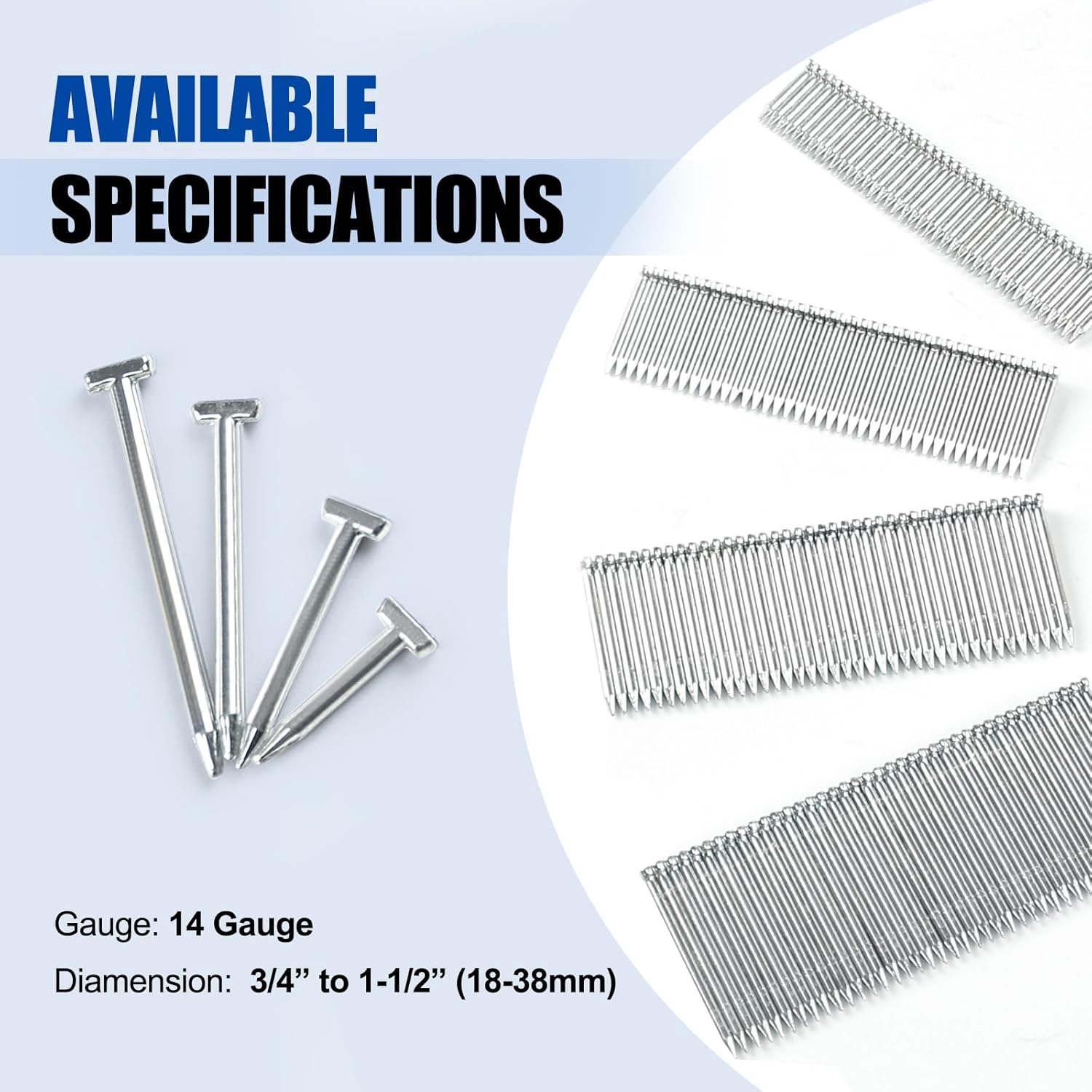 Woodpecker ST38H 14 Gauge Concrete Nailer with 400 PCS Concrete T Nails, 3/4" to 1-1/2" T Nail Gun for Concrete Nailing, Baseboard, Pallets