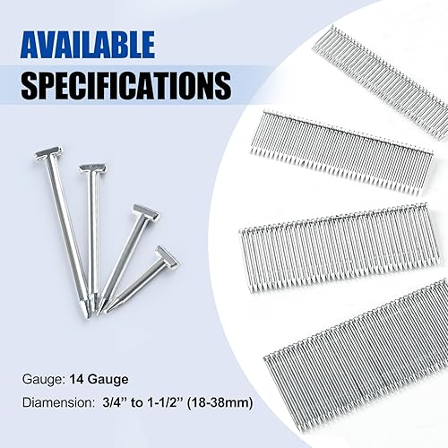 Miniatura 8 de Woodpecker ST38H - Clavadora de concreto calibre 14 con 400 clavos en T de concreto, pistola de uñas en T de 3/4 a 1-1/2 pulgadas para clavar