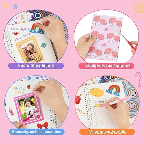 Miniatura 6 de Kit de diario de bricolaje para niñas de 8 a 12 años, kit de álbum de recortes para niñas, kit de diario de bricolaje para niñas para decorar