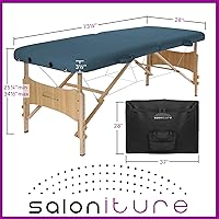 Vista 7 de Saloniture Mesa de masaje plegable portátil básica - azul