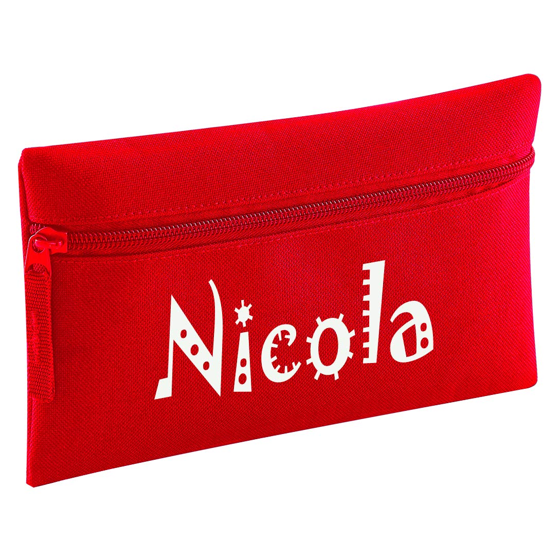 That's My Pencil - Zip Pencil Case Printed with Name - Personalised in UK (Red) โ image 1