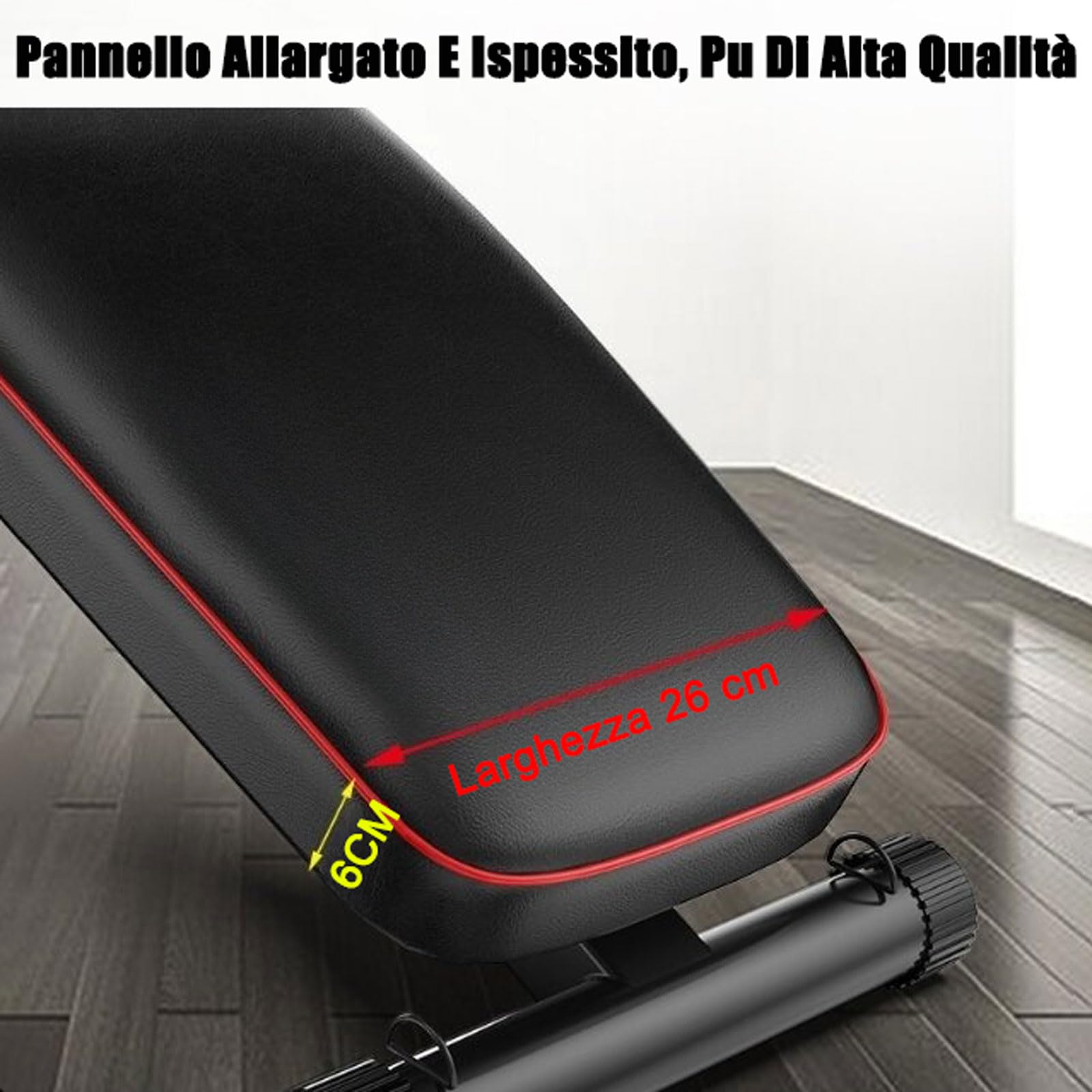Panca Palestra, Panca Addominali Casa, Panca Pesi con Schienale Regolabile in 5 direzioni, Pancas Piana Adatto per Casa e Palestra, Attrezzi PalestraBlack,48 * 162 * 111CM