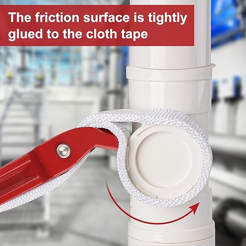 Miniatura 6 de 3 llaves de correa multiusos de 12 pulgadas, llave de tubo de correa de nailon ajustable, correa de nailon grueso de doble capa, llave de abridor de