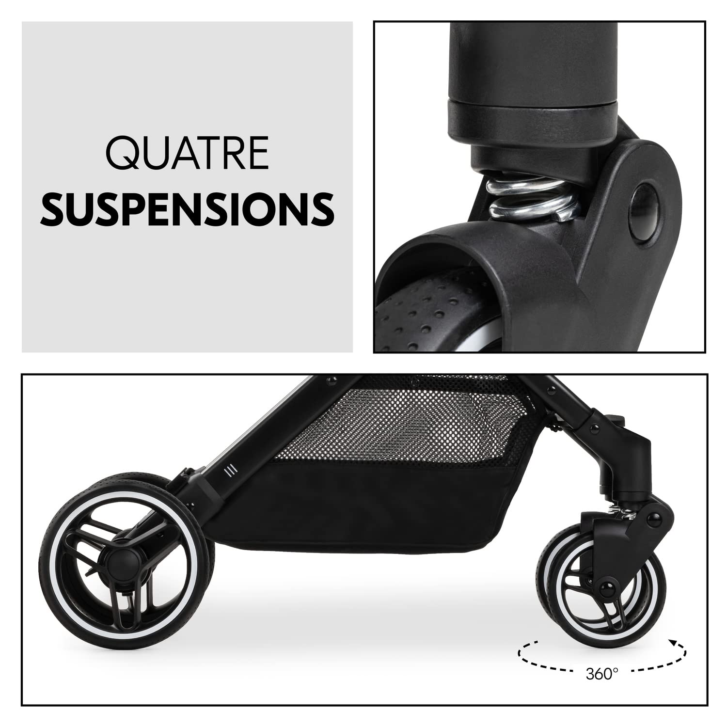 hauck Poussette Compacte Voyage Travel N Care Plus, Légère seulement 7,2 kg, Inclinable et Pliable, Protection UV 50+, Jusqu'à 22 kg (3 kg Panier), Noir