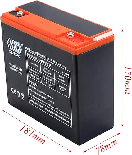 Miniatura 3 de 2PCS 6-DZM-20 12V 24AH batería recargable para scooter eléctrico go kart ATV