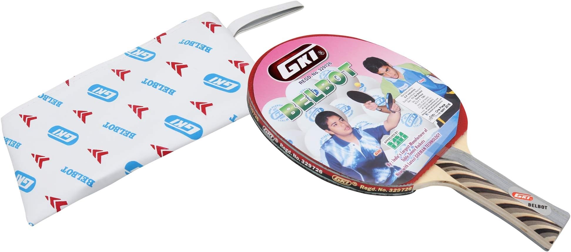Belbot Wood Table Tennis Racquet, Multicolor