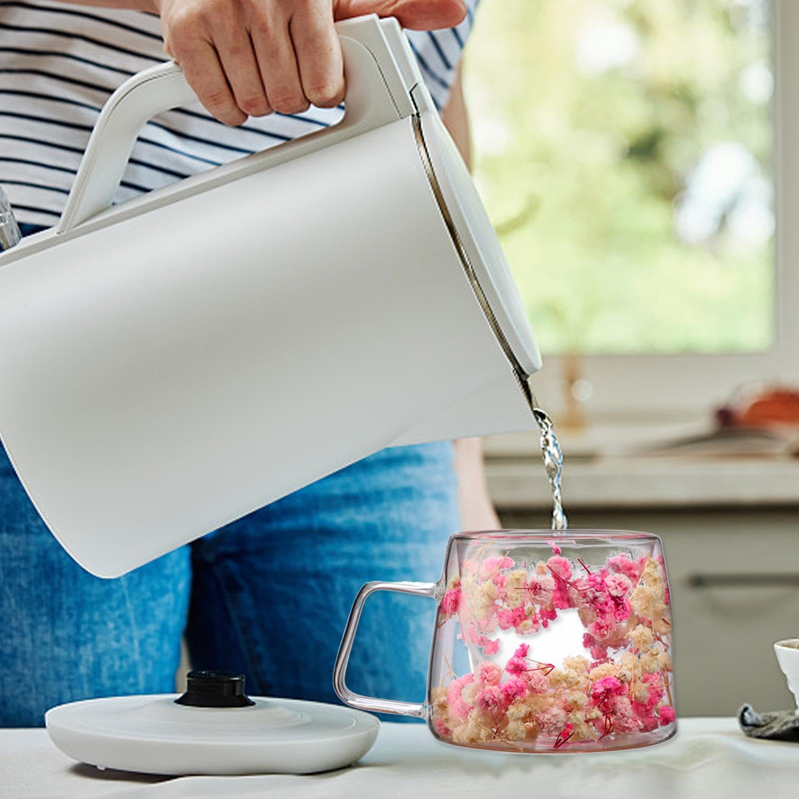 Flower Coffee Cup - 200ml Spring Coffee Mugs, Versatile Modern Charm Flower Coffee Mug Cup | Dry Flower Mug With Handle, Creative Flower Mugs With Double Wall Insulation For Coffee, Tea, Juices