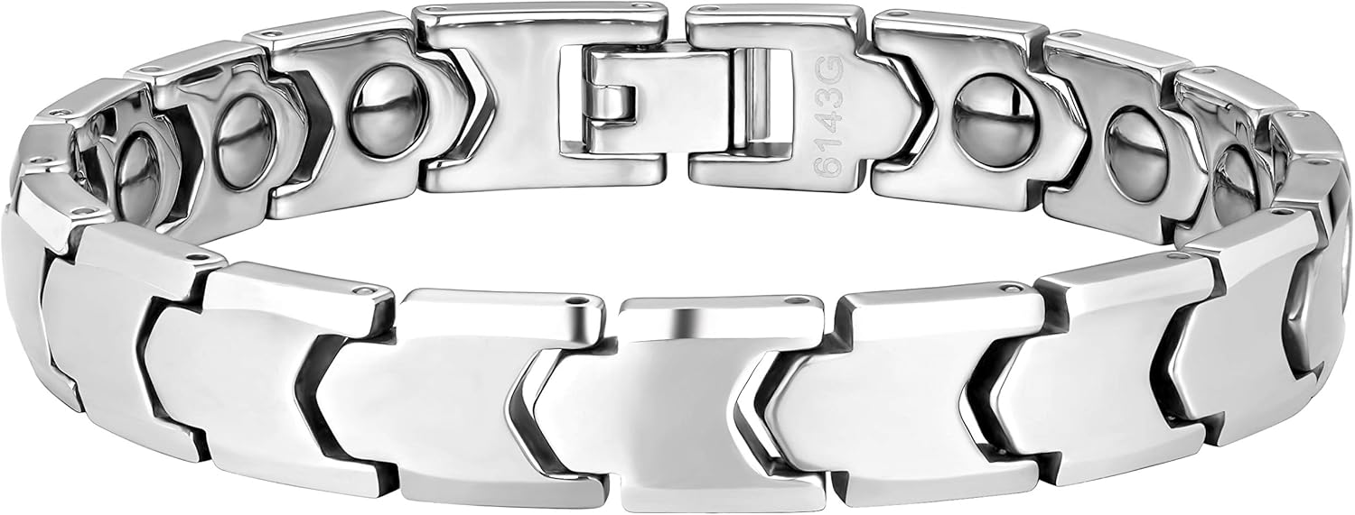 Urban Jewelry Men’s Tungsten Carbide Link Bracelet Collection – 8.3–8.5" Length, 10 mm Heavy Chain, Cross, Track, Box & Wheat Styles, Scratch & Tarnish Resistant, Secure Snap‑Lock, Gift Box - Image 2