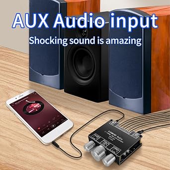 Sound Amplifier Board, DC 9 to 24V Bluetooth 5.1 Power Amplifier Module, 2.1 Channel HiFi Knob Adjustment Sound Amplifier Board