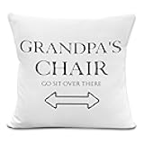 Yorhifa Grandpa Gifts Pillow Covers 18x18 Inches, Grandpa Gifts for Christmas, Grandpa's Chair Decorative Pillowcase Cases, Grandfather Gift Throw Pillow Covers for Couch Sofa Bed Home Room Decor