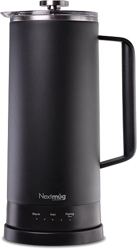 Nextmug Press - Temperature-Controlled, Self-Heating French Press (Black - 40 oz.)