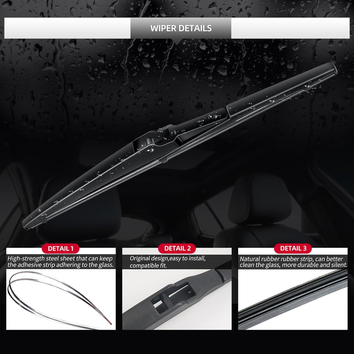 Rear Wiper Blade Assembly, Back Windshield Wiper Blades Arm Accessories Replacement for Lexus NX 2022-2025, Rear Wiper Blade and Arm Set for 250 350 350h 450h+ 2022 2023 2024 2025
