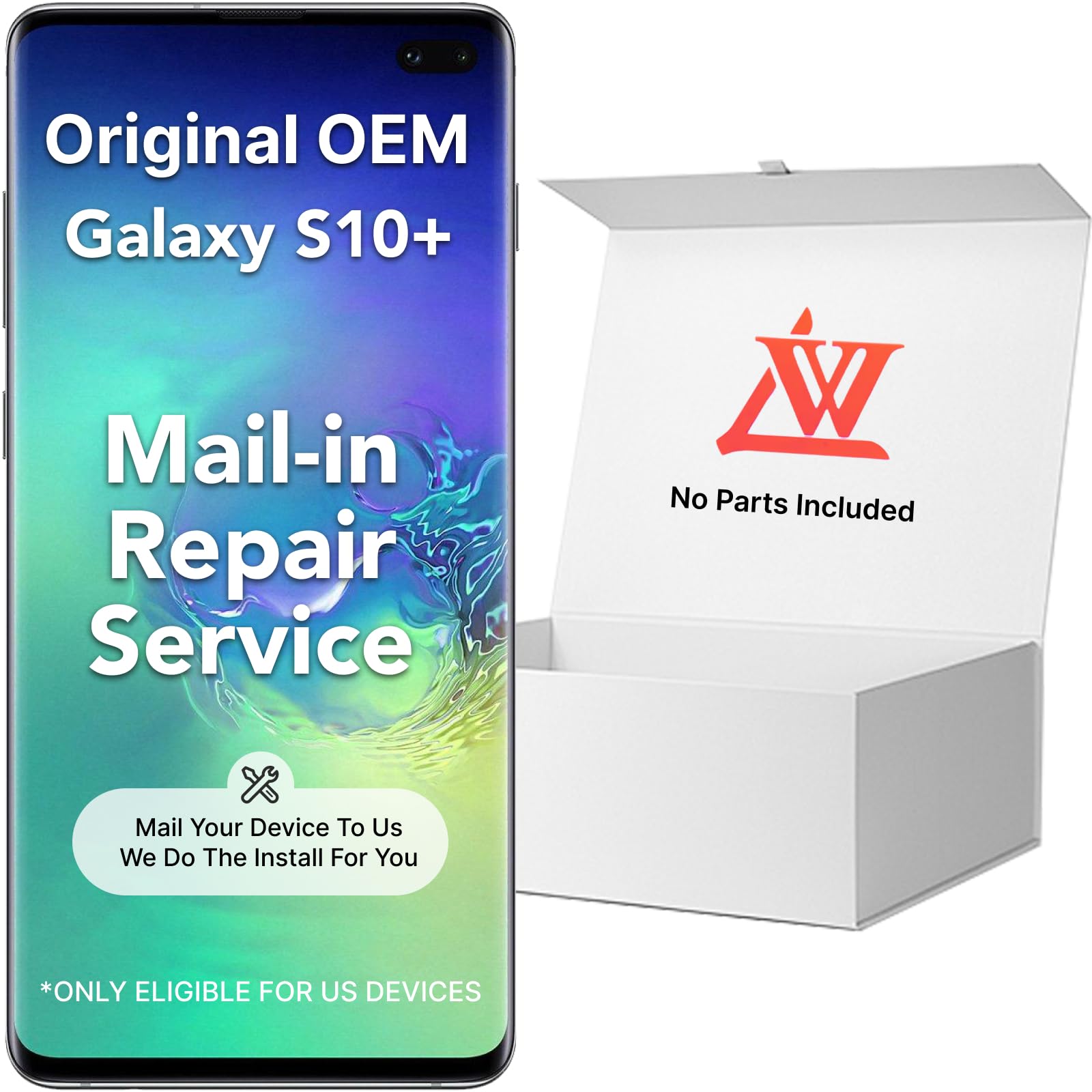 LW Mail-in Repair OEM Screen OLED Replacement for Samsung Galaxy S10 Plus