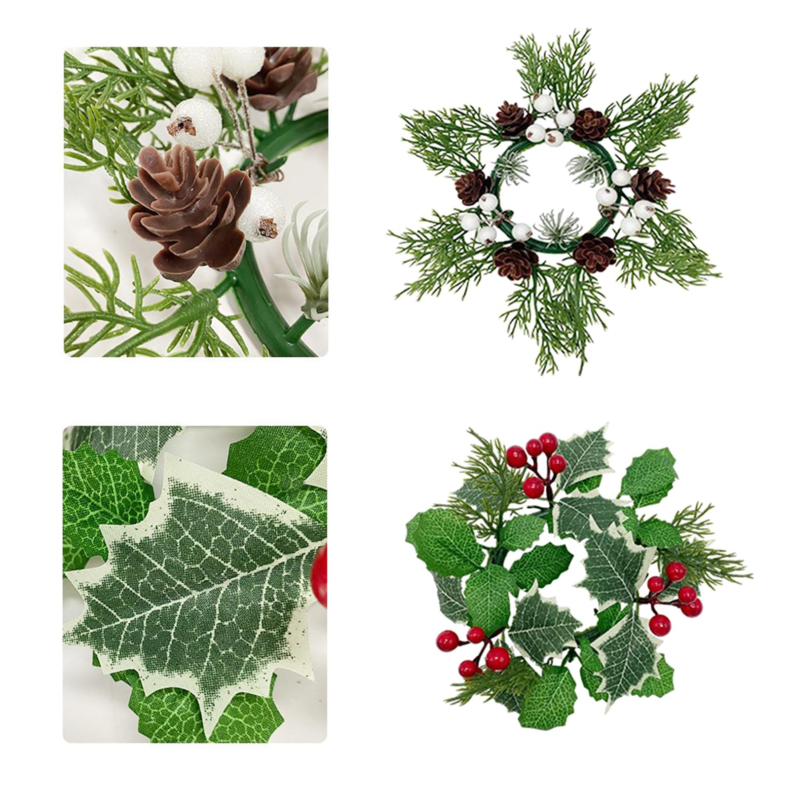 Belupai 4 Anillos De Vela De Navidad, Coronas Artificiales De Bayas, image size:1601x1601