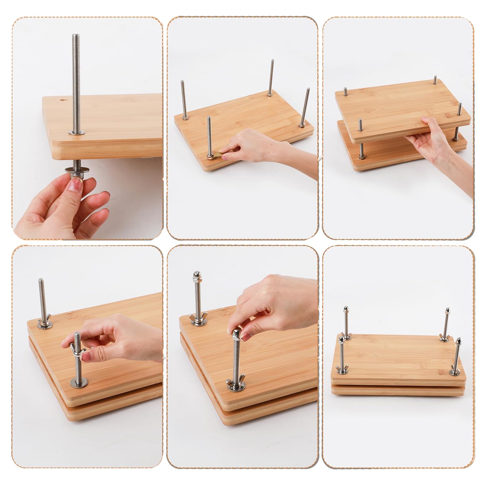Presse à Reliure En Bois – 2 Kits Complets Pour Relier Livres, Carnets Ou Documents à La Maison Ou à L’école