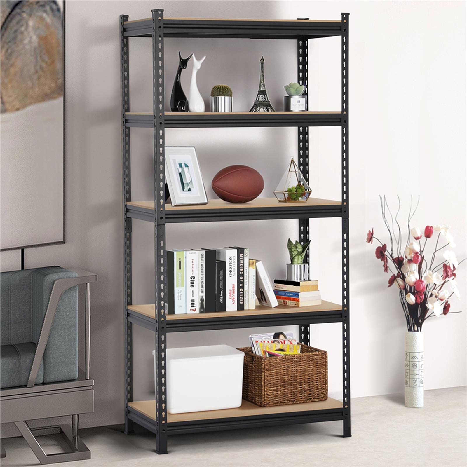 Yaheetech 5Tier Metal Garage Shelves Storage Rack Shelf Unit Heavy