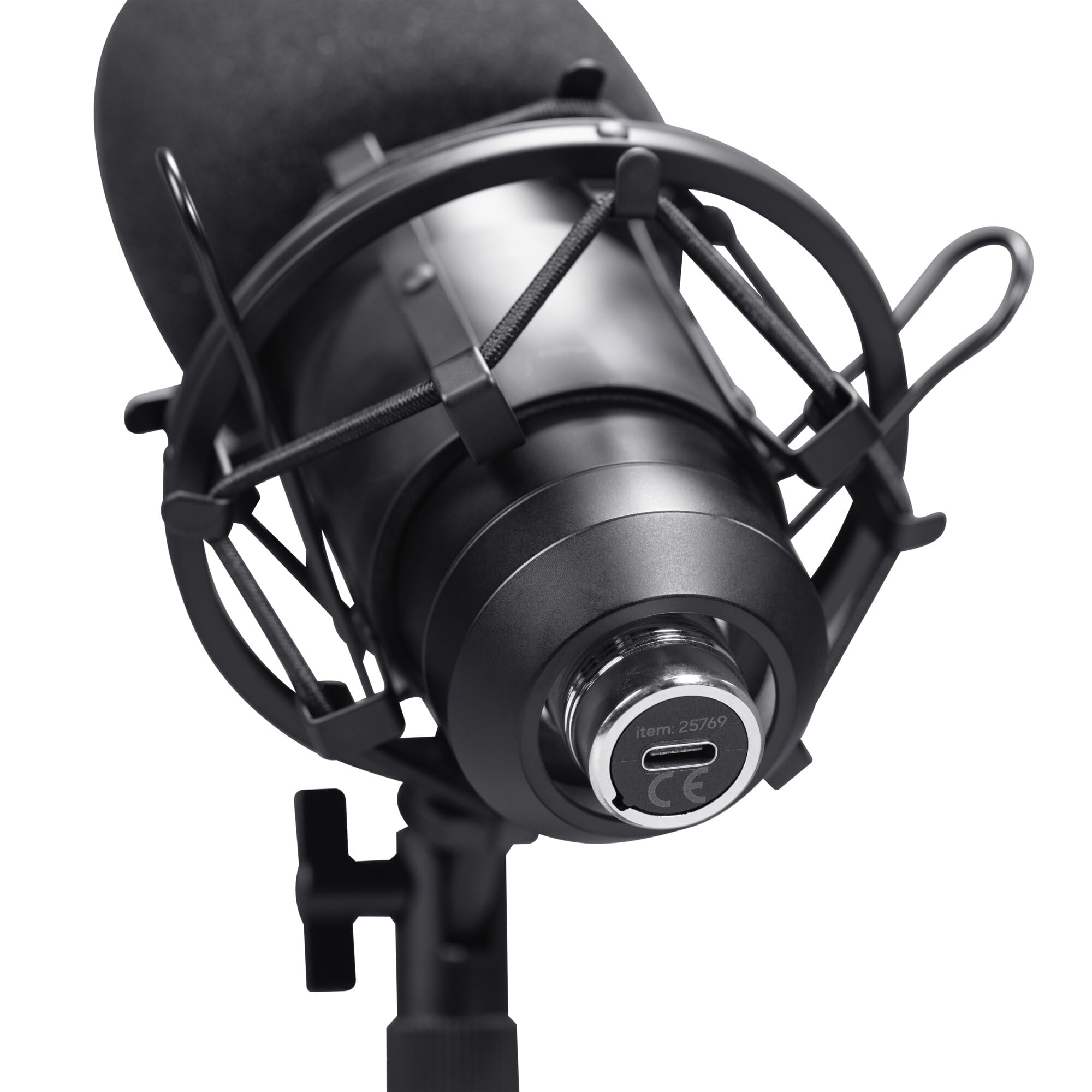 GXTrust Emita II Mikrofon mit Verstellbarer Mic Ständer, Schwarz | Windfilter, Popfilter, USB Mikrofon mit Nierencharakteristik, 192 kHz für PC PS4 PS5, Streaming Studio Podcast Gaming