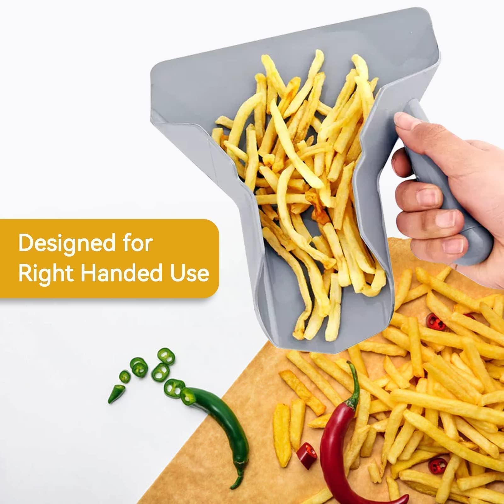 Beufee French Fry Popcorn Scoop, Popcorn Scoop for Popcorn Machine French Fry Scoop Chip Popcorn Bagger for Ice Candy Snacks French Fry Bagger with Right Handle,