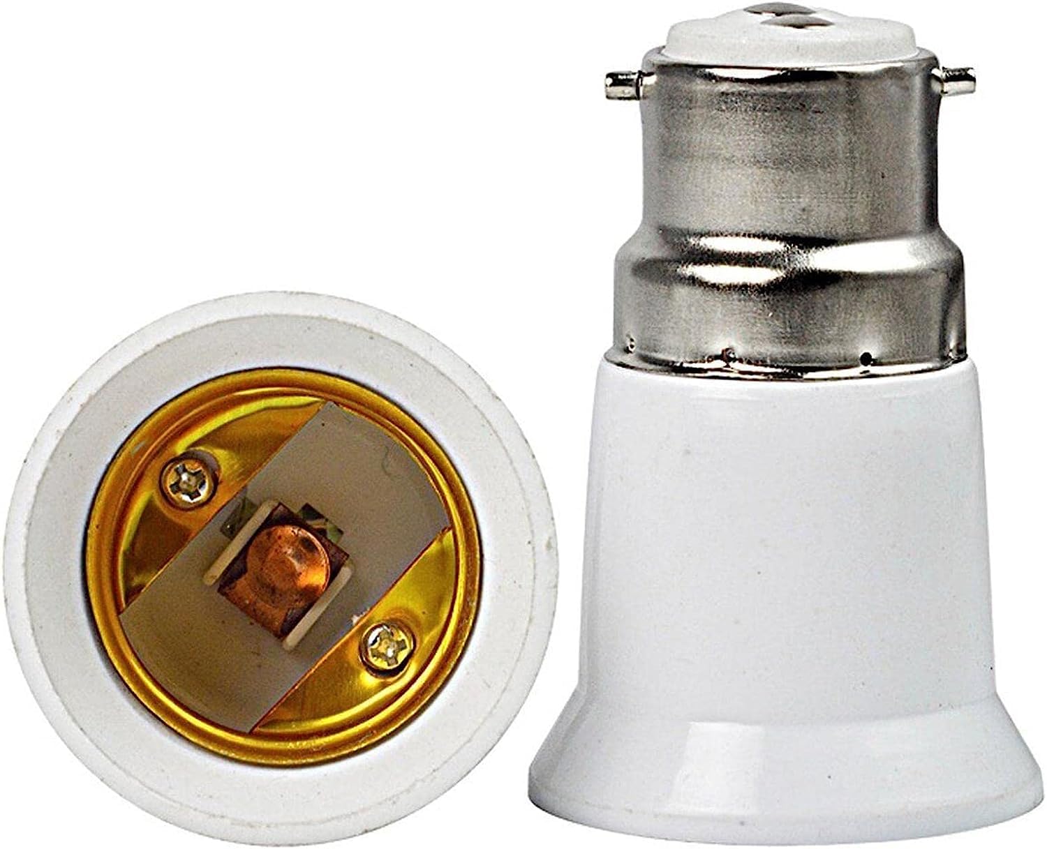 Jowxsx White Light Bulb Lamp Holder Socket Converter Bayonet Socket Adapter,B22 To E27 Socket Converter, Bayonet To Screw Edison, Bc To Es Lamp Base Adapter For Led Bulbs And Incandescent Bulbs And Cfl Bulbs