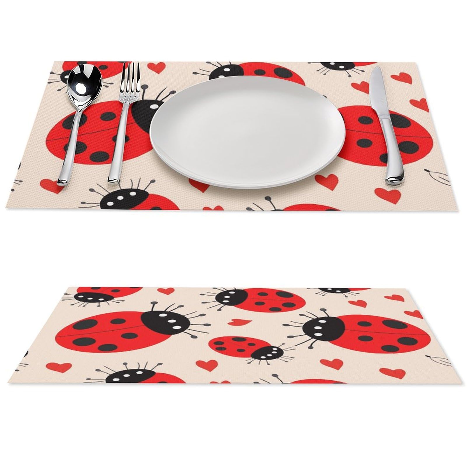 Sets de table Ladybug lavables et imperméables | Set de table PVC antidérapant