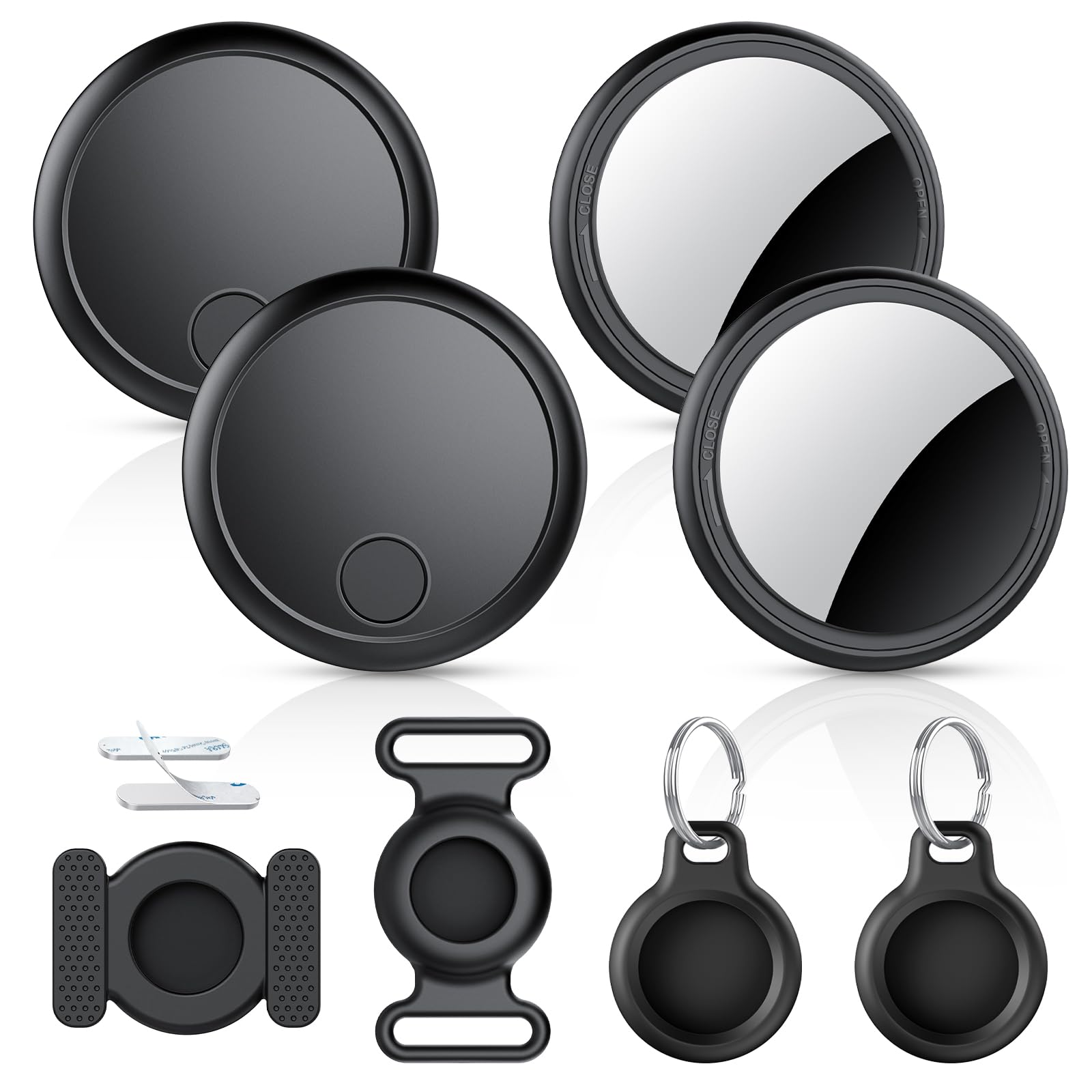 Air Tracker Smart Tag 4 Pack, Schlüsselfinder Kompatibel mit Apple Wo ist? APP (Nur iOS), Bluetooth Key Finder für Gepäck/Taschen/Brieftasche, IP68 Wasserdicht, Austauschbarer Akku