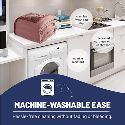 Miniatura 6 de Thermee Micro Flannel Manta térmica eléctrica ultra aterciopelada tamaño queen, lavable y secado a máquina, temporizador y apagado de seguridad, 90