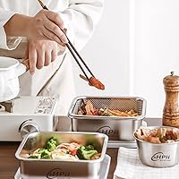 Vista 7 de Square Colander Set, 304 Stainless Steel with PE Lid, Storage Container, Tofu Drainer, Back of House Preparation, Washing and Drainage Tools