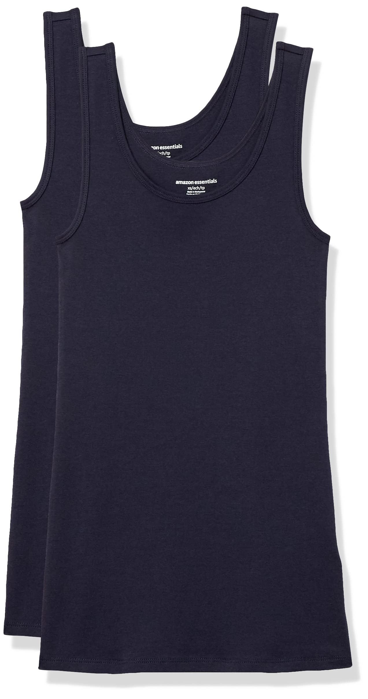 Amazon Essentials Women's Slim-Fit Vest, Pack of 2, Navy, XXL