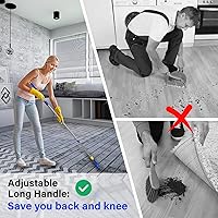 Vista 5 de ITTAR Cepillo para lechada con mango largo ajustable, cepillo giratorio para fregar, raspador de líneas de lechada en forma de V con cerdas rígidas