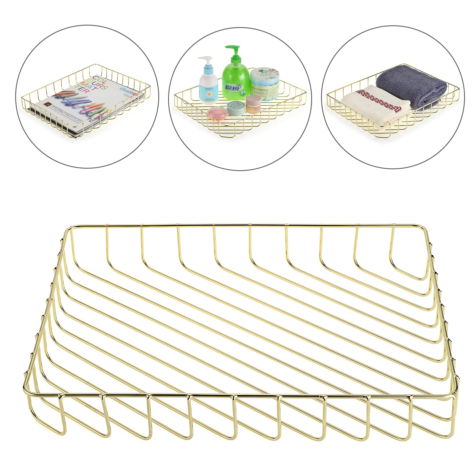 BTSKY Wielofunkcyjna taca na dokumenty A4, druciana taca na biurko, organizer, elegancki rozmiar liter, na dokumenty, czasopisma, dokumenty, kosz do przechowywania, organizer, do biura, kosmetyków,