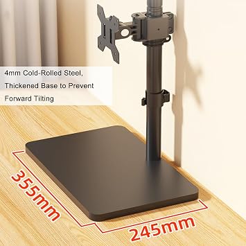 Dual Monitor Desk Stand, FreeStanding LCD Mount, Height Adjustable Swivel Vertical Stack Screen For Home Office School(17-32in-A)