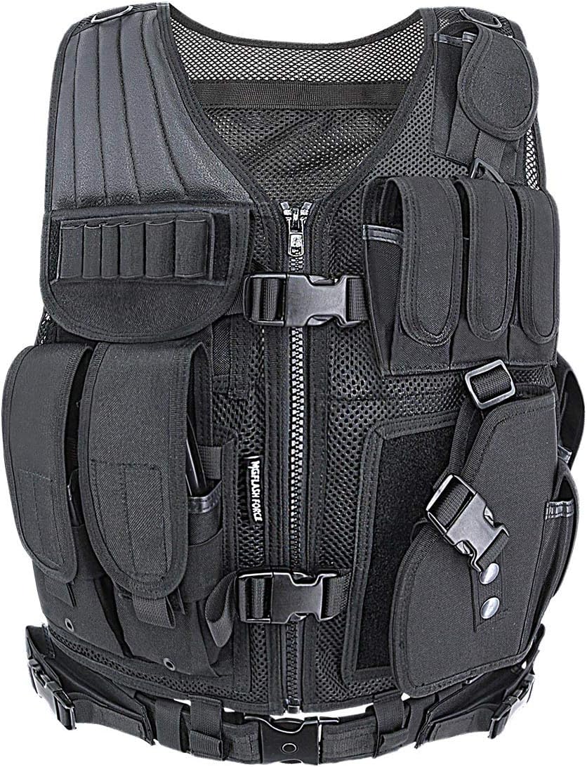 MGFLASHFORCE Tactical Airsoft Paintball Vest Adjustable
