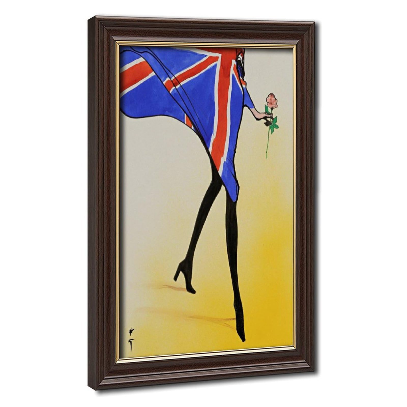 Rene Gruau impression sur toile Union Jack tableau vintage - 8