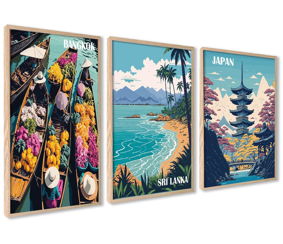 ag.art deco Pack of 3 Wall Art 30x40cm Unframed Wall Decor Sturdy MDF Wood — image 1