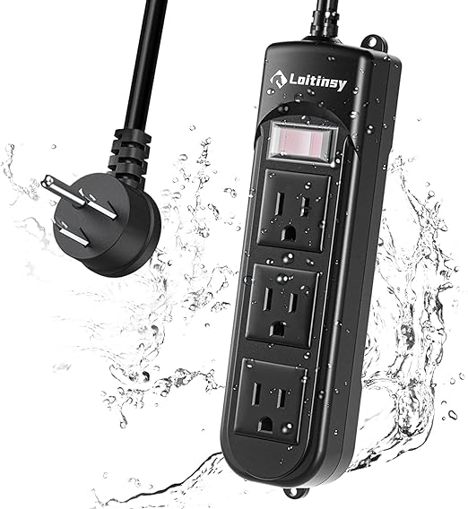 Outdoor Power Bar, Weatherproof Surge Protector, Waterproof Outlet