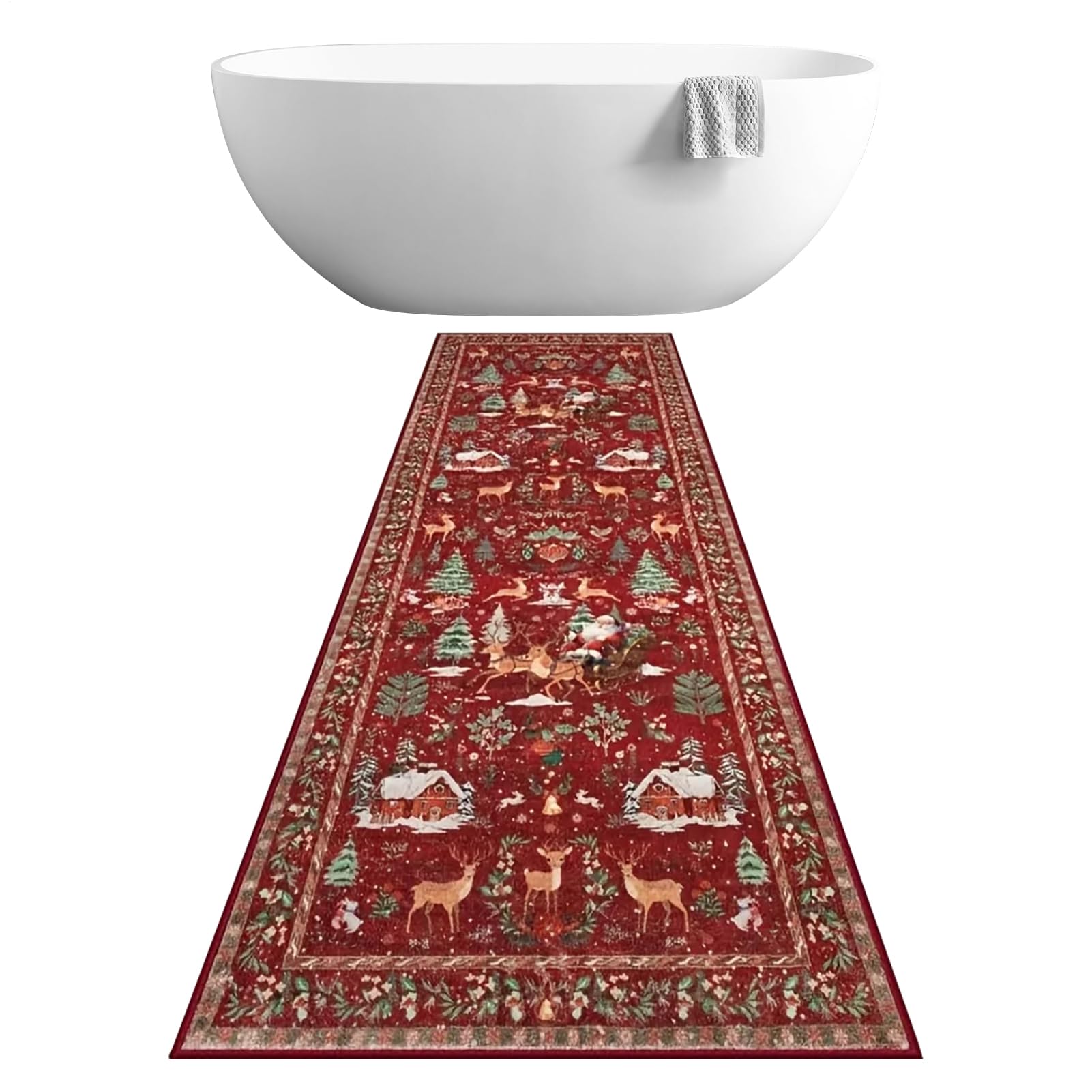 Tapis de sol antidérapant lavable en polyester pour cuisine et entrée