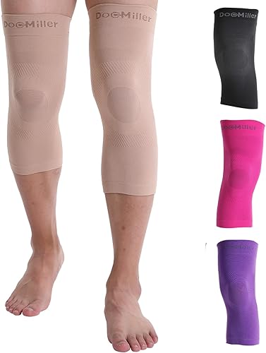 Doc Miller Rodillera de compresión para hombres y mujeres (par) el mejor apoyo para entrenamiento, correr, alivio del dolor de artritis ACL